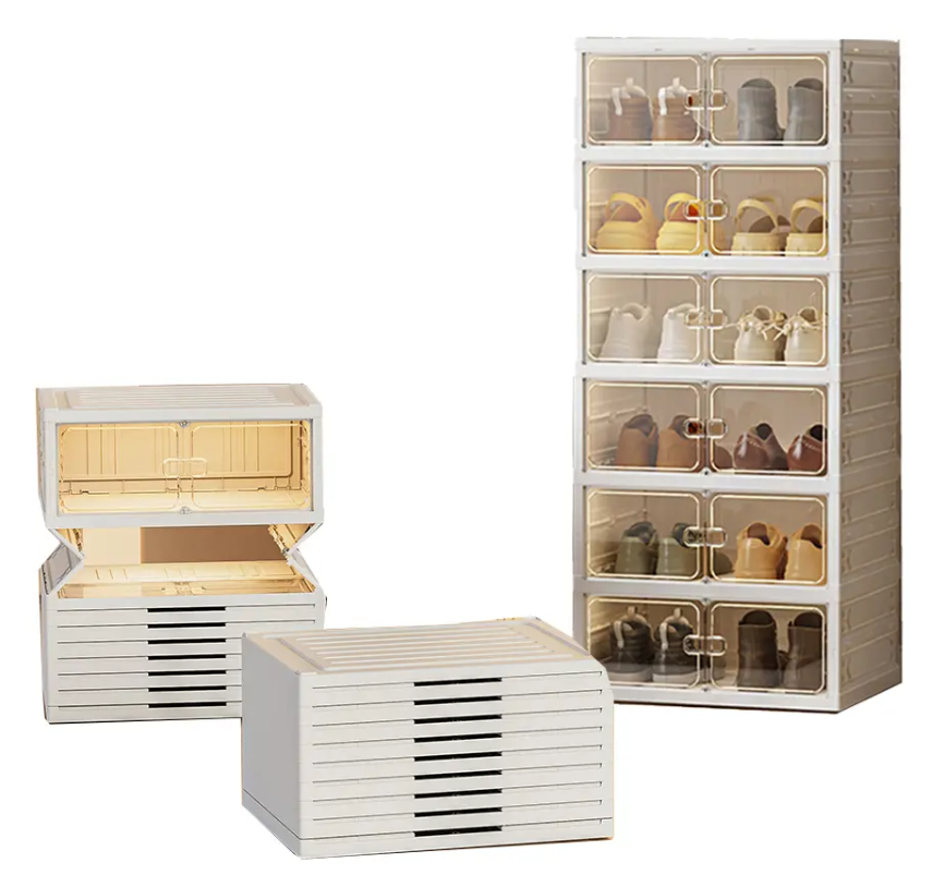 6-layer double-row plastic shoe rack