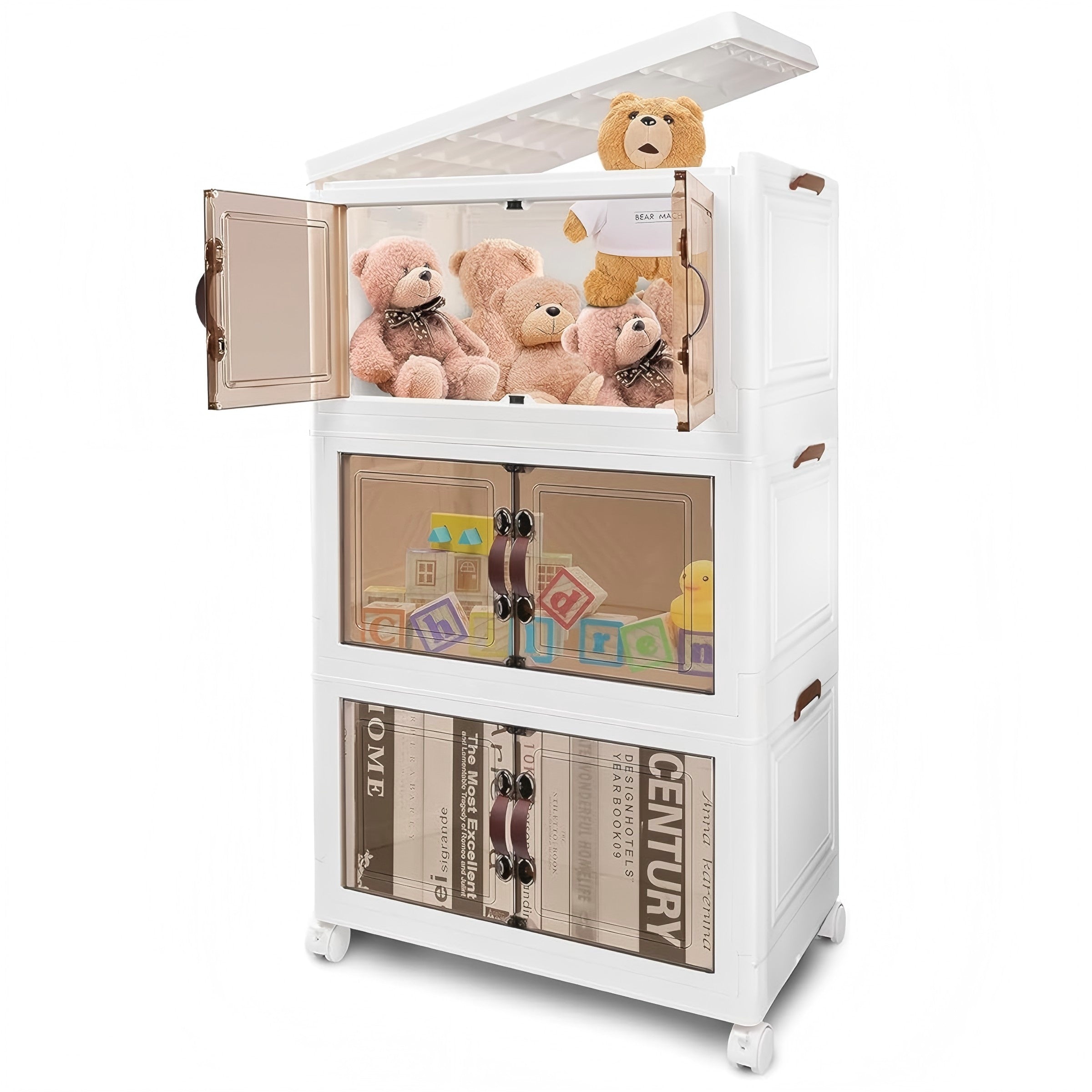 Three-layer storage cabinet
