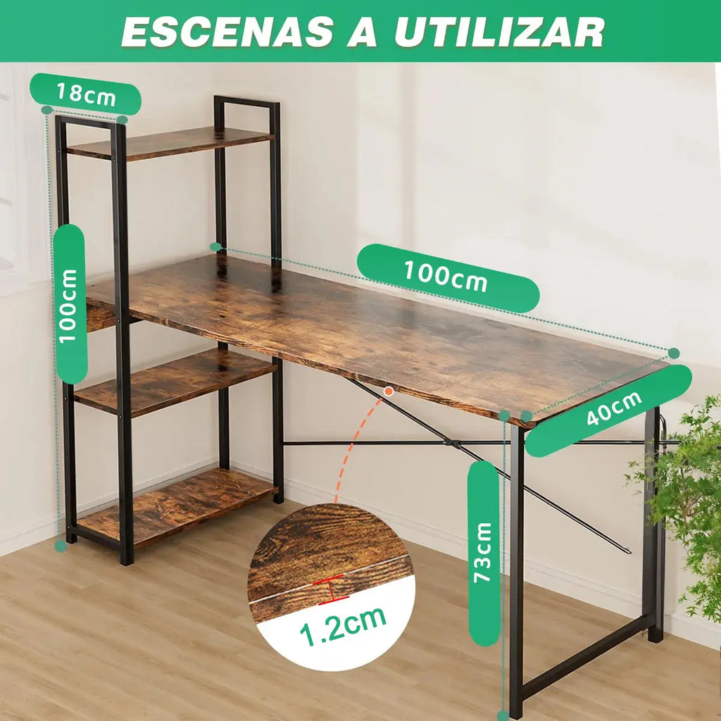 Gamer desk with shelves for furrific computer, modern and office