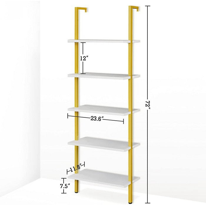 5 layer golden bookcase, 60*30*180cm wall mounted bookcase
